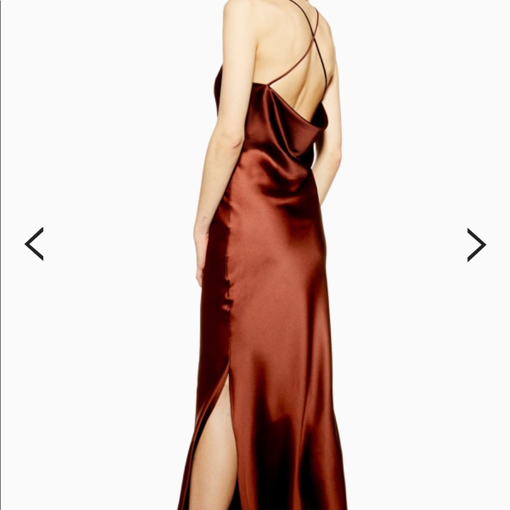 Petite Brown Slip Maxi Dress